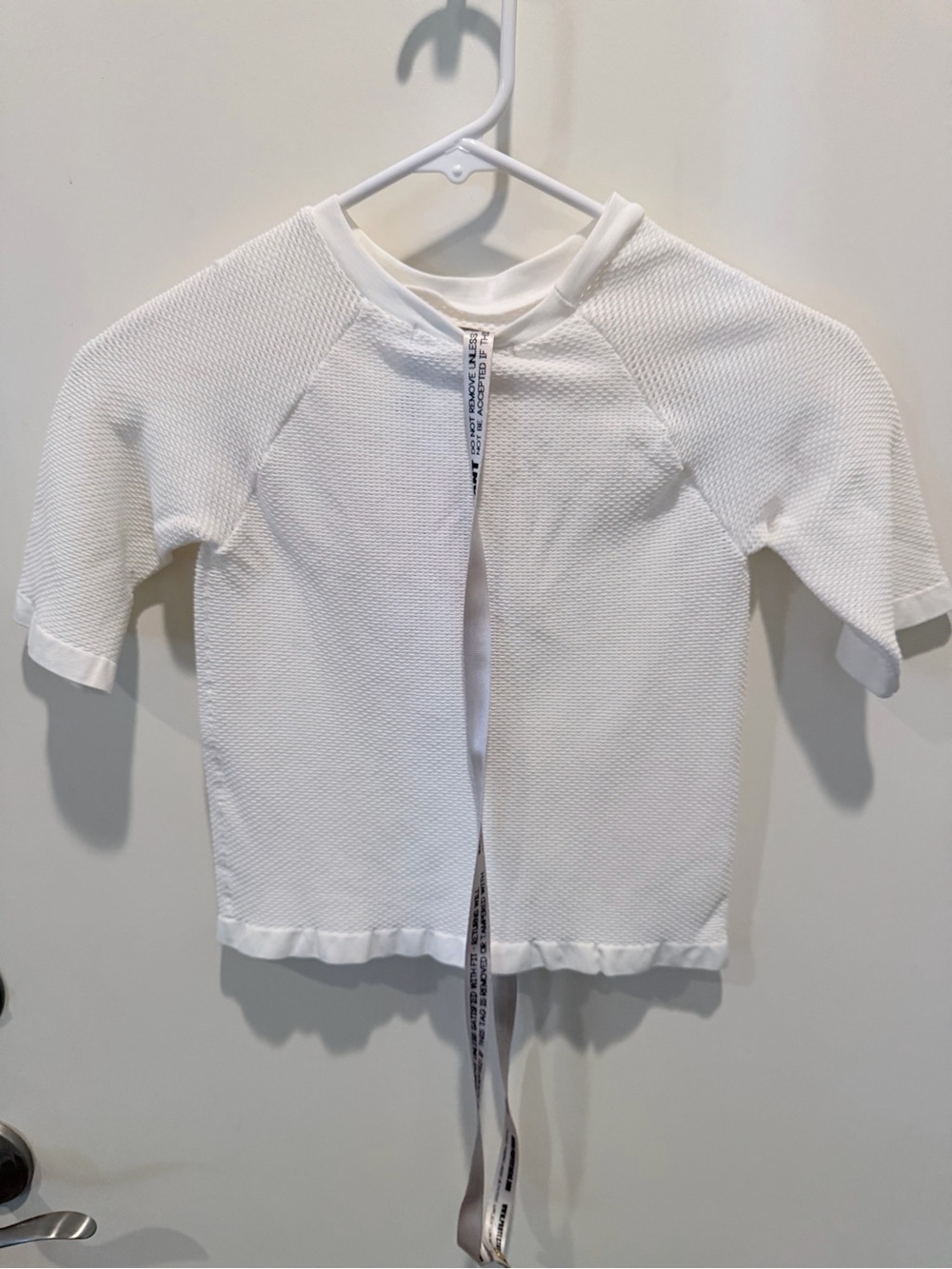 House of CB White Textured Mesh Crop Top